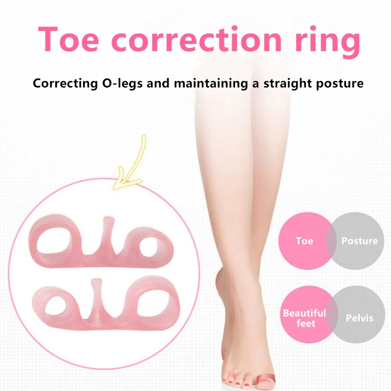 2PCS Silicone Gel Bunion Corrector - Double Ring Toe Separator for Hallux Valgus & Thumb Alignment