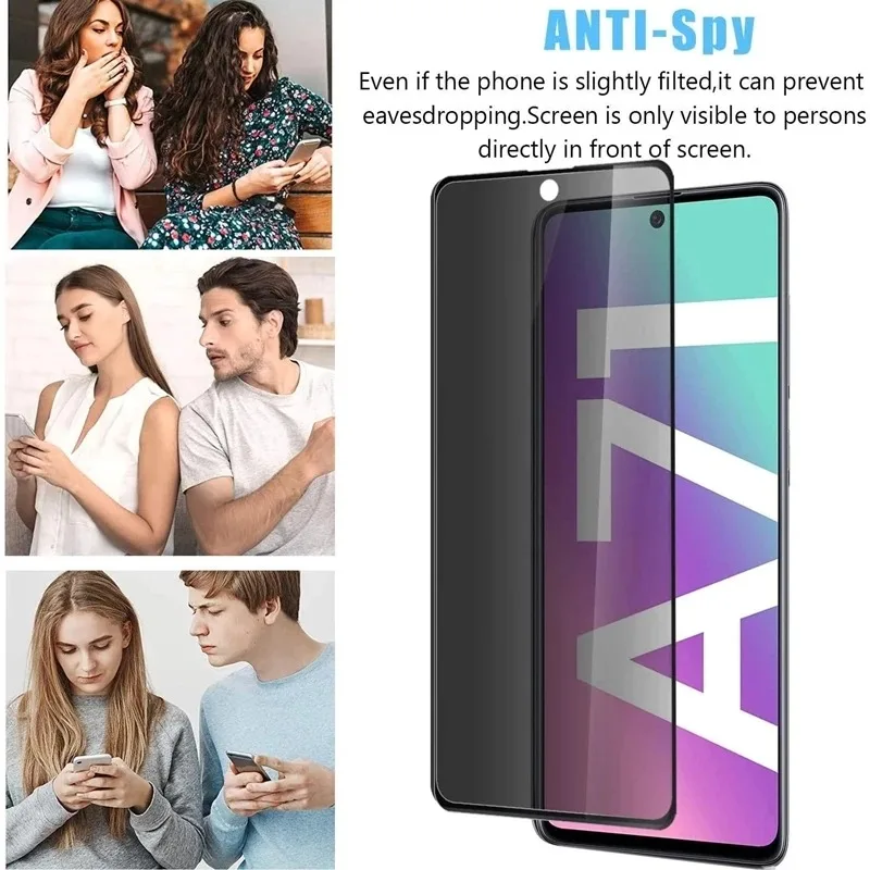 Privacy Screen Protector Tempered Glass for Samsung Galaxy A13 A53 A52 A12 A33 A32 A51 A52S A73 A72 A22 M51 A54 M52 S10E S20FE