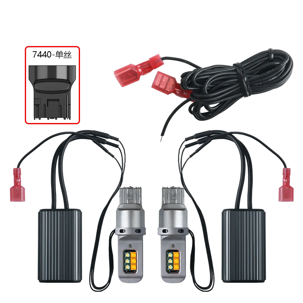 2X LED 1156 BA15S P21W LED knipperlicht CANBUS lampen 7440 W21W T20 BAU15S PY21W auto dagrijverlichting 12V geel wit