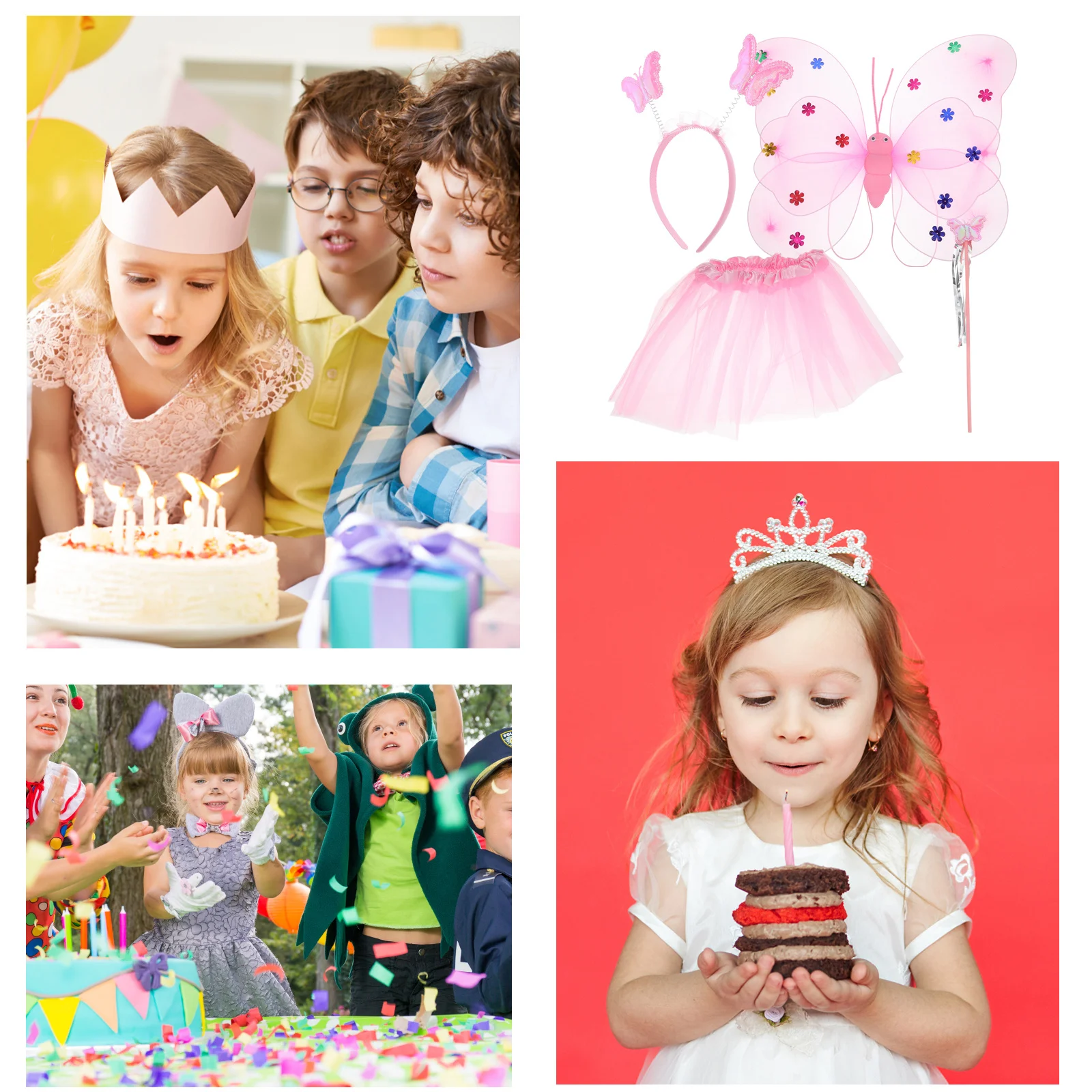 

1Set Fairy Costume Butterfly Tutu Skirt Dress Party Dance Stage Gift Fairy Costume Cosplay Skirt Photo Props