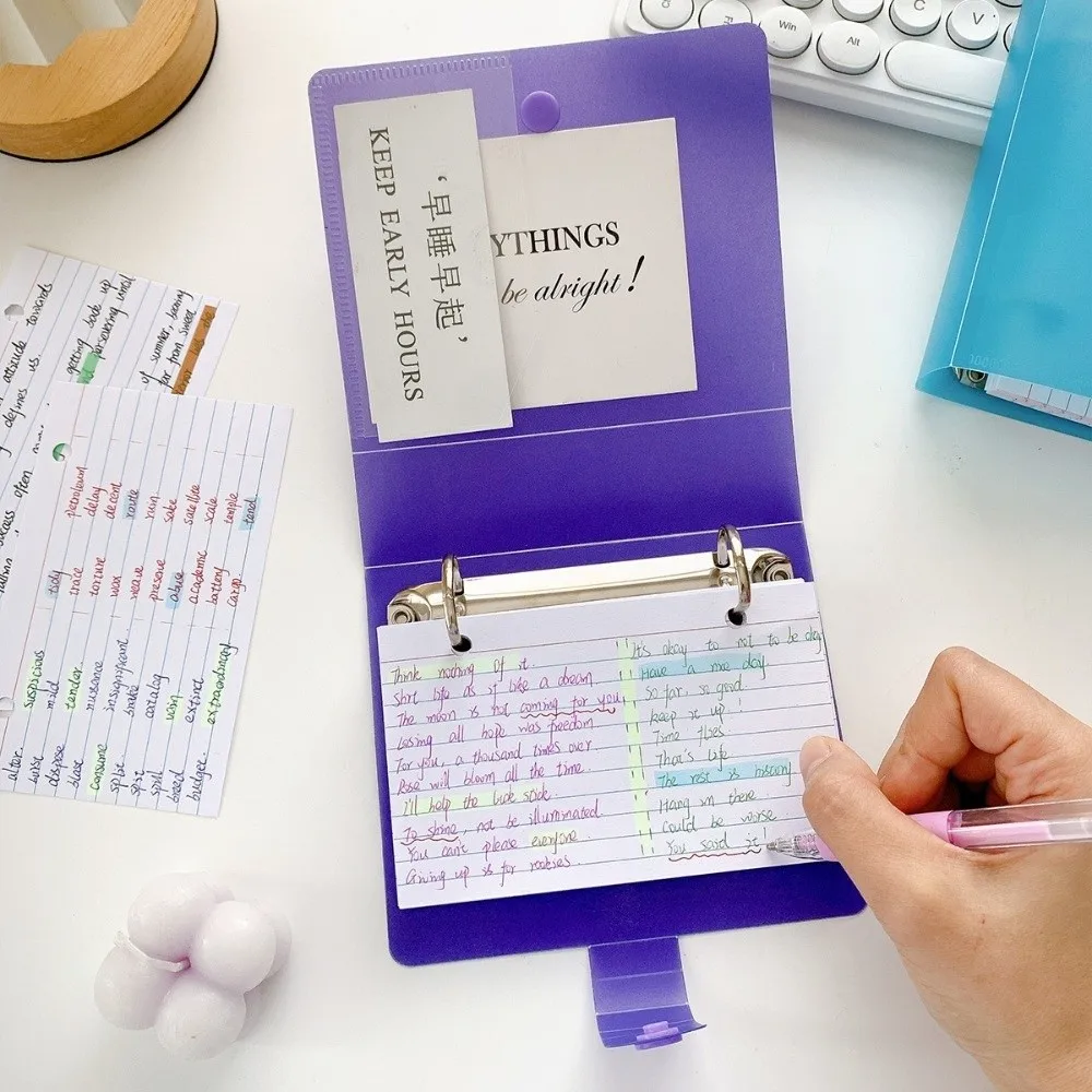New Double Hole Loose Leaf Memo Binder DIY Horizontal Line Vocabulary Notebook Macaron Color Ring Binder Notepad Note Taking