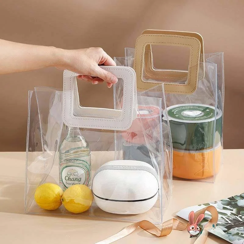 

Japanese Sle Portable Lunch Box Bag Women's Handbag Eco-friendly Transparent PVC Bag for Office Workers Faionable Trendy