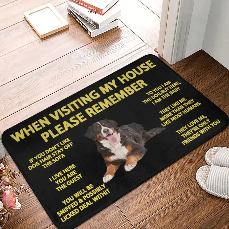 Bernese Mountain Dog Doormat Non-Slip Kitchen Bath Mat Bedroom Balcony Floor Door Entrance Carpet Rug