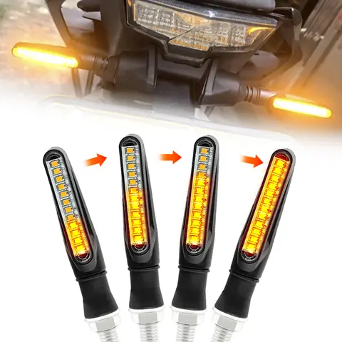 Motorcycle Led Turn Signals Directional Indicators Flashing Rear Tail Brake Flasher Light Stop Signal Light Motorcycle DRL Lamp
