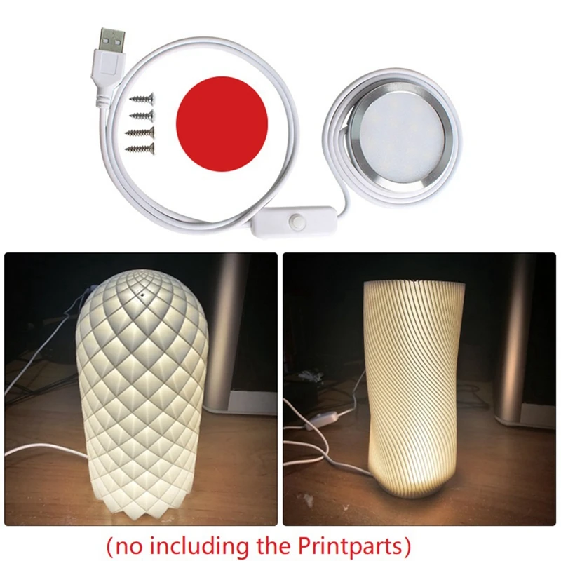 3D Print Parts Model Kit LED Light Lighting Kit Can Be Matched With A Variety Of Lampshade Models Without Printparts