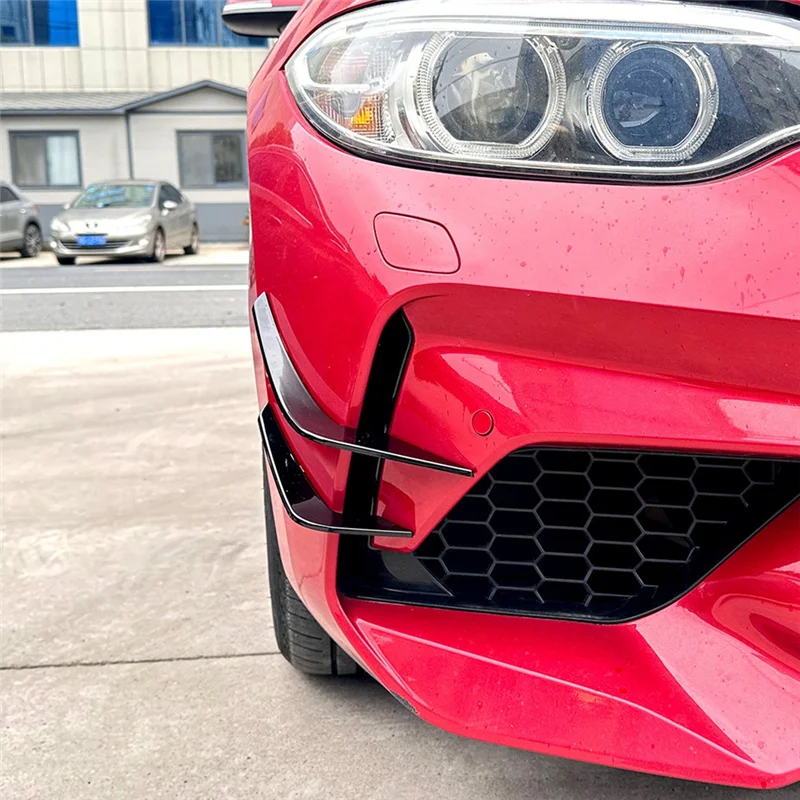 

AS-For BMW M2 F87 2016-2021 Car Accessories Front Bumper Wind Knife Splitter Spoiler Canard Trim Black