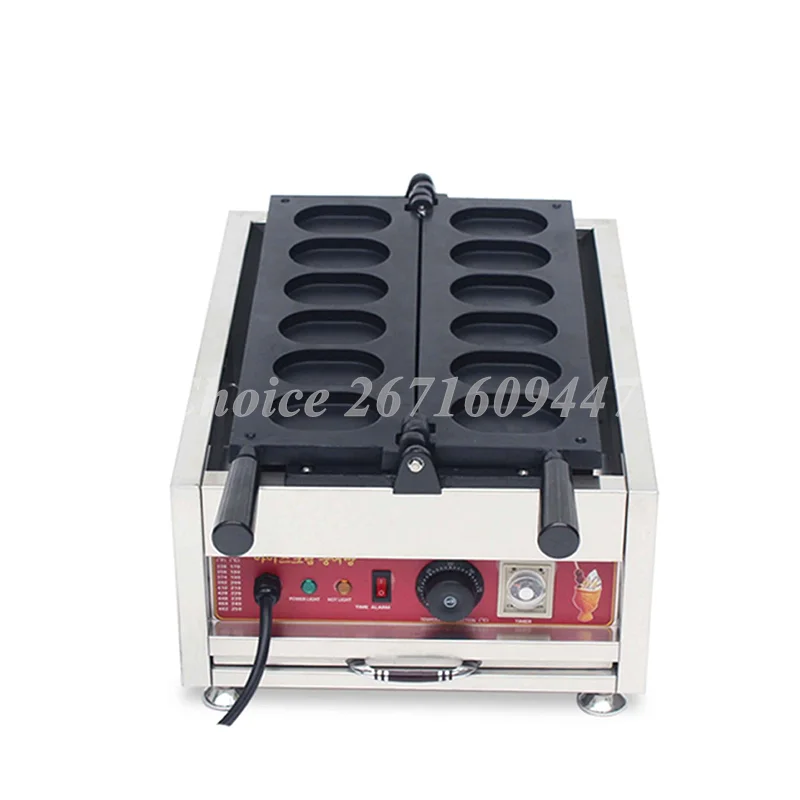 Fogão De Ovo De Explosão Elétrica De Aço Inoxidável, Egg Cake Waffle Biscuit Machine, 6-Hole, Comercial