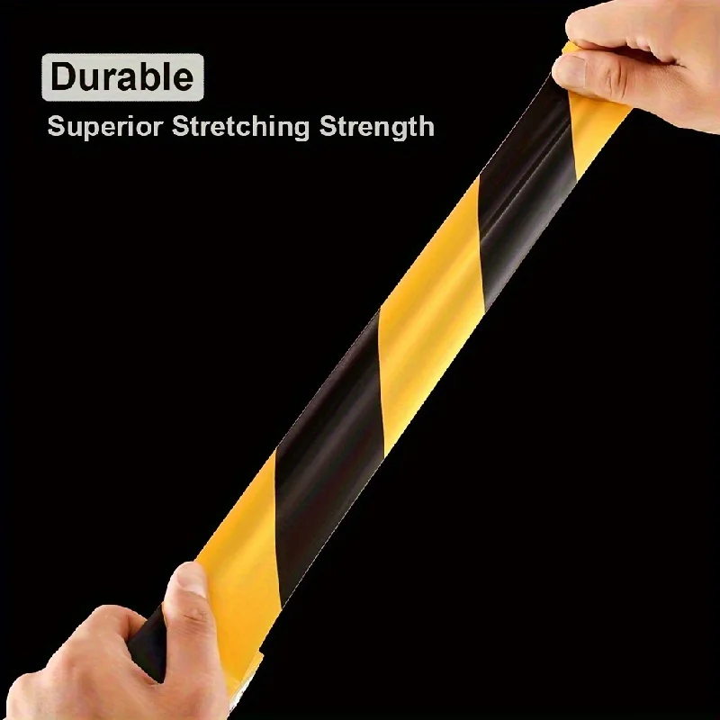 1pc PVC Warning Tape - Black and yellow striped safety tape - waterproof, durable and suitable for indoor and outdoor use