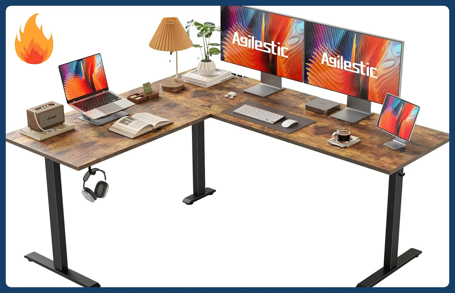 [Limited Time Offer!]L Shaped Standing Desk 63 x 55 inch Adjustable Height, Electric Corner Standing Desk, Sit Stand Computer Ta