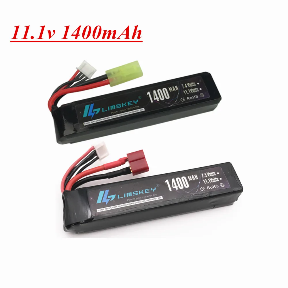 11.1v 3S Lipo Battery for Water Gun Airsoft 11.1v 1400mah 25C Max 50c Battery For Airsoft BB Air Pistol Electric Toys Guns Parts