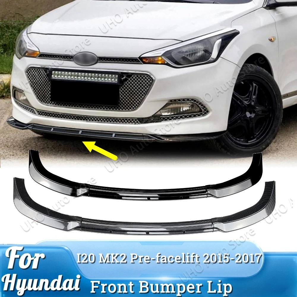 

Car Front Bumper Lip Splitter Spoiler Lower Canard Lip Splitter Guard Body Kit For Hyundai I20 MK2 Pre-facelift 2015 2016 2017