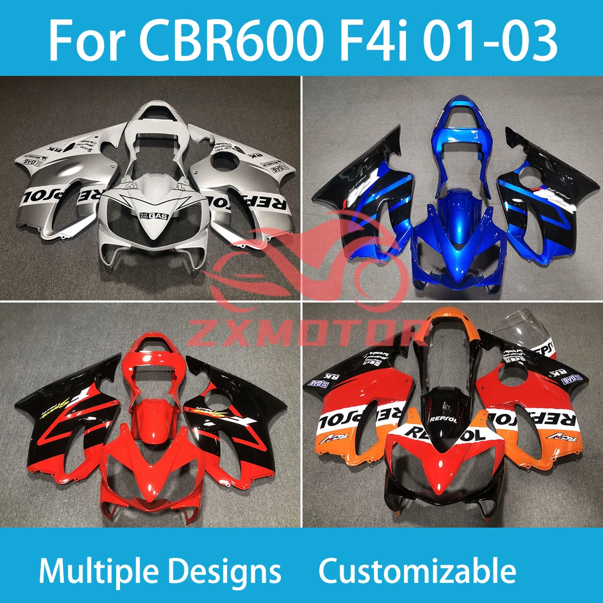 

CBR600F4i 01 02 03 Fairings Motorcycle for Honda CBR600 F4i 2001 2002 2003 ZXMT Fairing Set Panel Kit Bodywork Fit