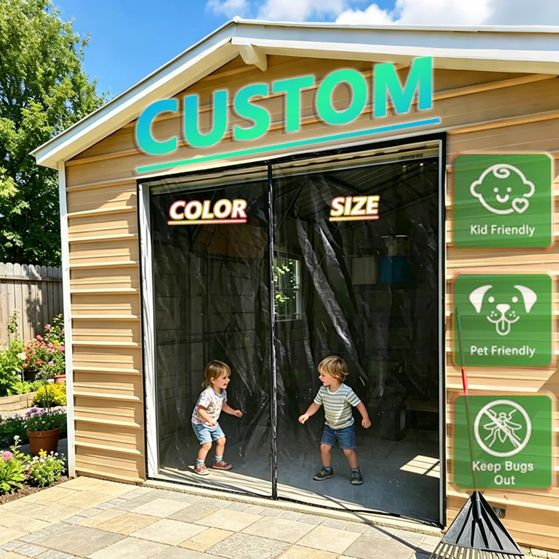 Strong Magnetic Door Mosquito Net Screen Mesh Custom Size Black,White,Gray Curtain Fly Insect Auto Closing Invisible For Outdoor