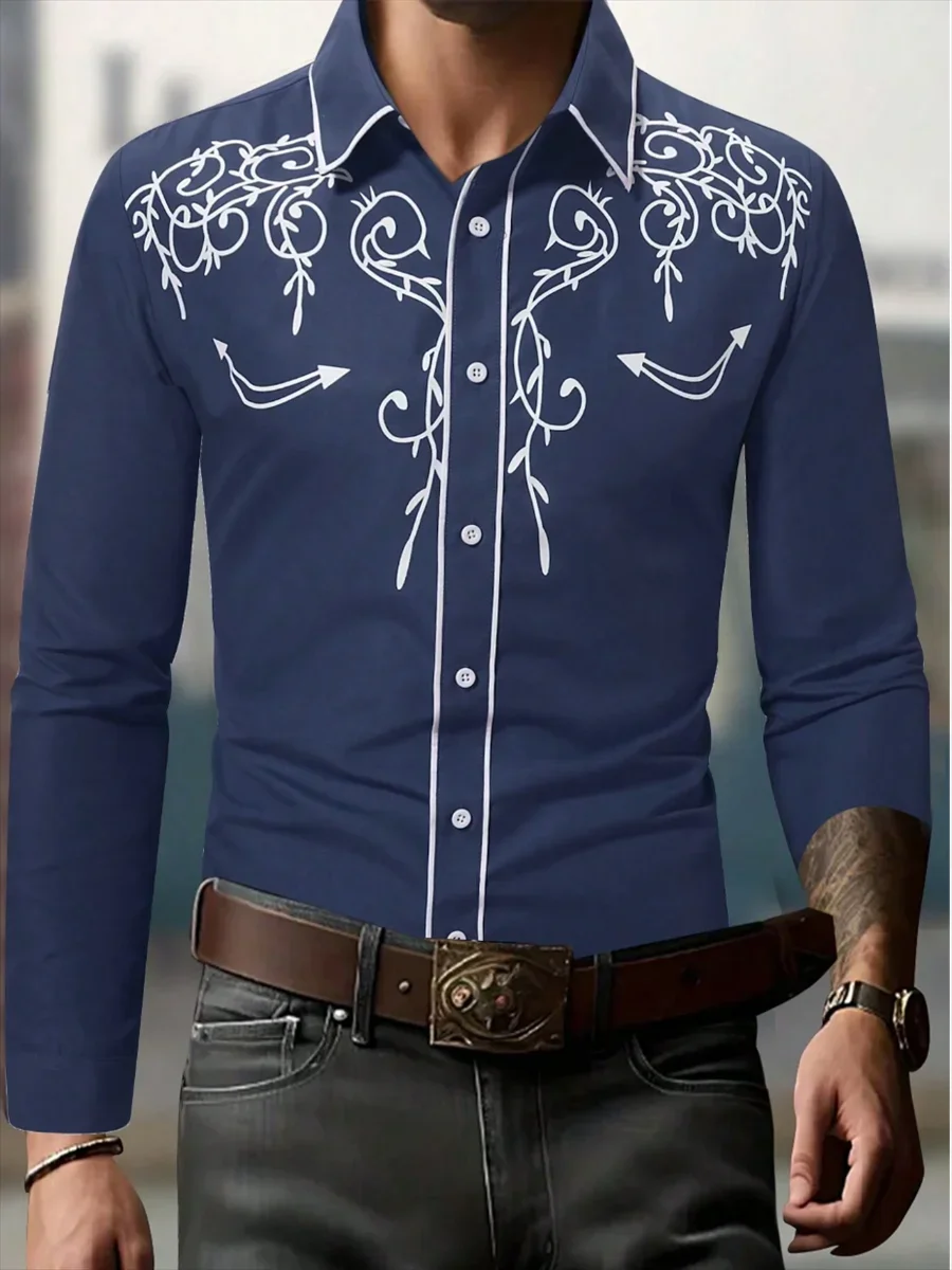 Camisa de manga larga con solapa para hombre, camisa sencilla informal con botones, cómoda, talla europea, XS-6XL