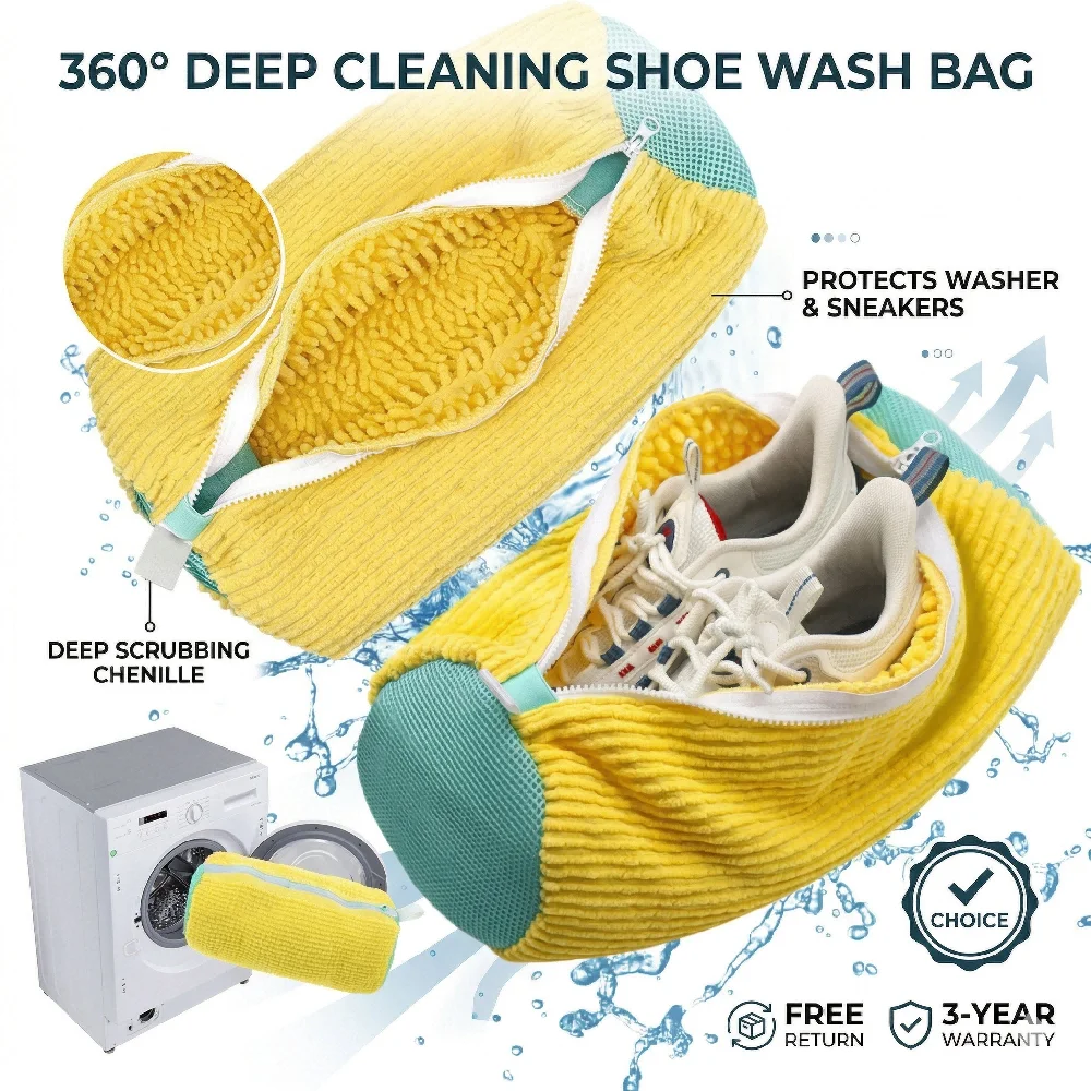 1/2PCS Washing Shoes Bag Cotton Laundry Fluffy Fibers Easily Remove Dirt Washing Bags Anti-Deformation Shoes Clothes Organizer