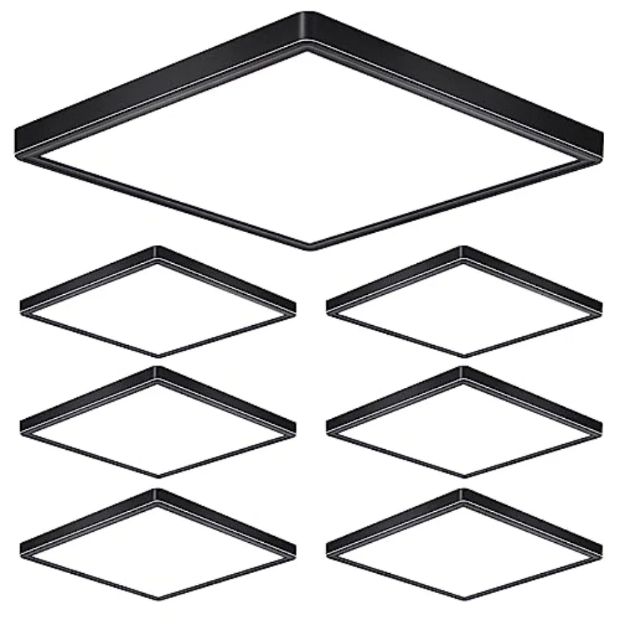 

12 Inch 24W LED Flush Mount Ceiling Light Fixtures 3000K/4000K/6000K Adjustable LED Ceiling Light 2800LM Bright Flat Square Cei