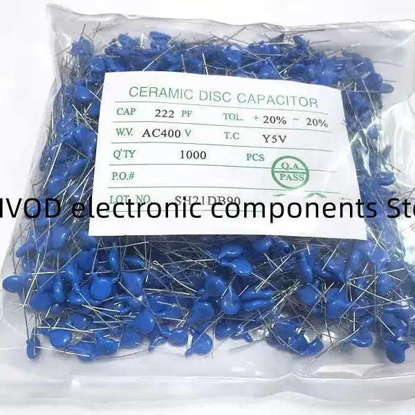 1000 safety standard Y1 capacitors Y5V 222M 400V pin spacing 7.5MM/10MM 2200PF ceramic capacitors complete package