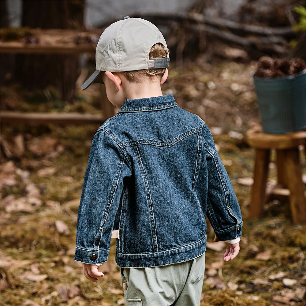 Dave Bella Autumn Spring Denim Coats for Boys Long Sleeve Jacket with Pocket Children Outdoor Sport Formal Outwears DB3253198