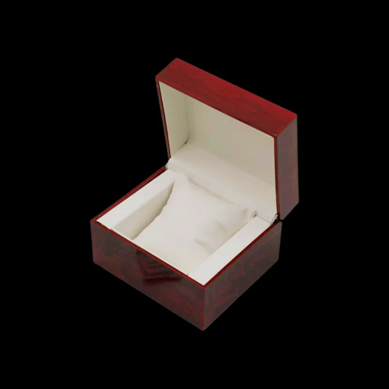 Wine Red Wood Single Watch Display Case Wooden Watch Box Bracelet Storage Organiser Box for Valentine Day Birthday Christmas