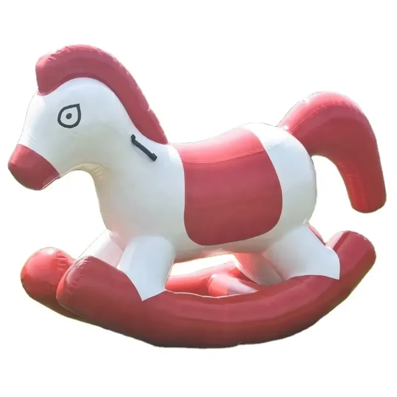 Custom Inflatable Rocking Horse Animal Ride On Toy for Kids Fun Style Children Play Equipment Bouncy Castle Party Decoration