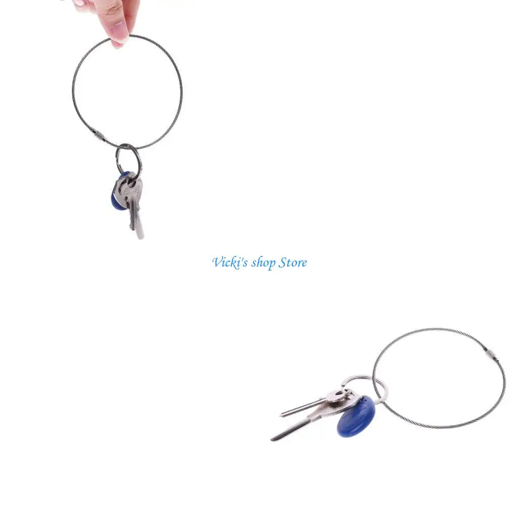 Wire Loop Cable Circle for DIY Keychain Jewelry Making for Key Holder Ring Conne