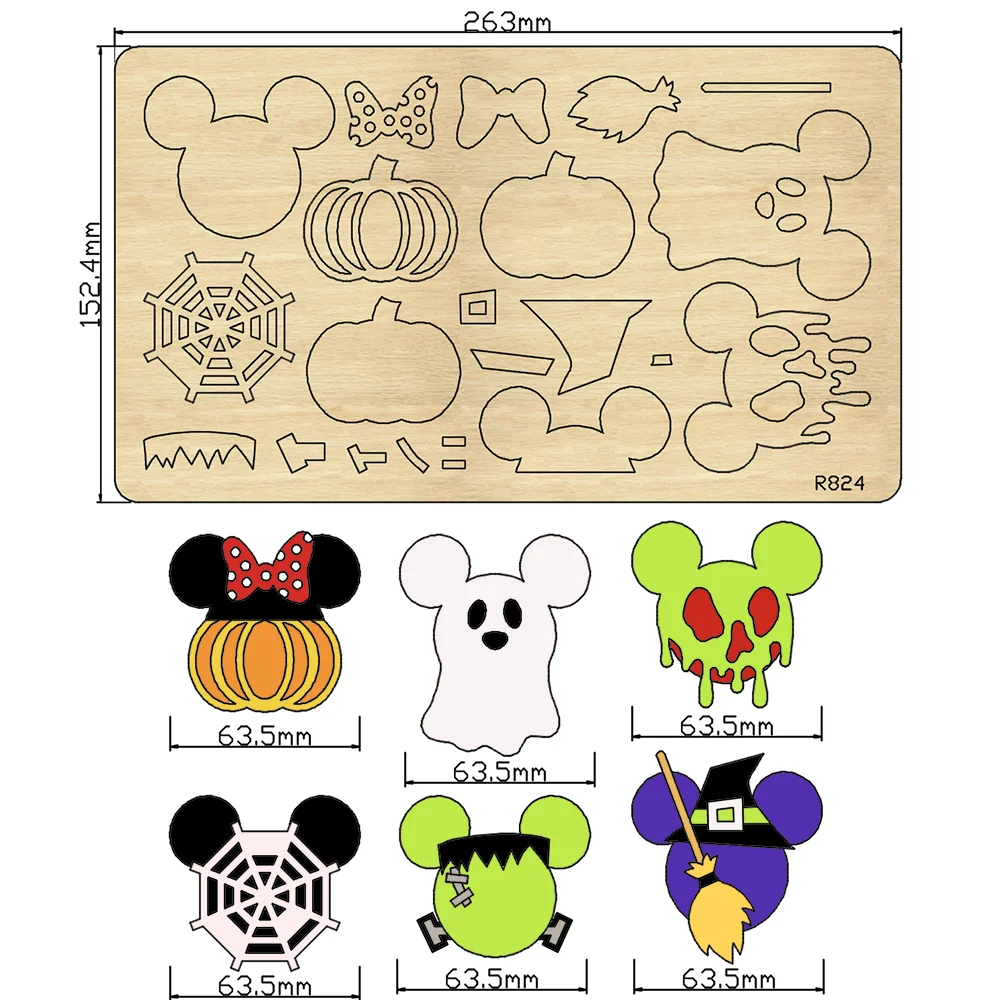 Halloween New Wooden Cutting Dies Scrapbooking DIY Suitable For Common Die Cutting Machines On The Market/R824