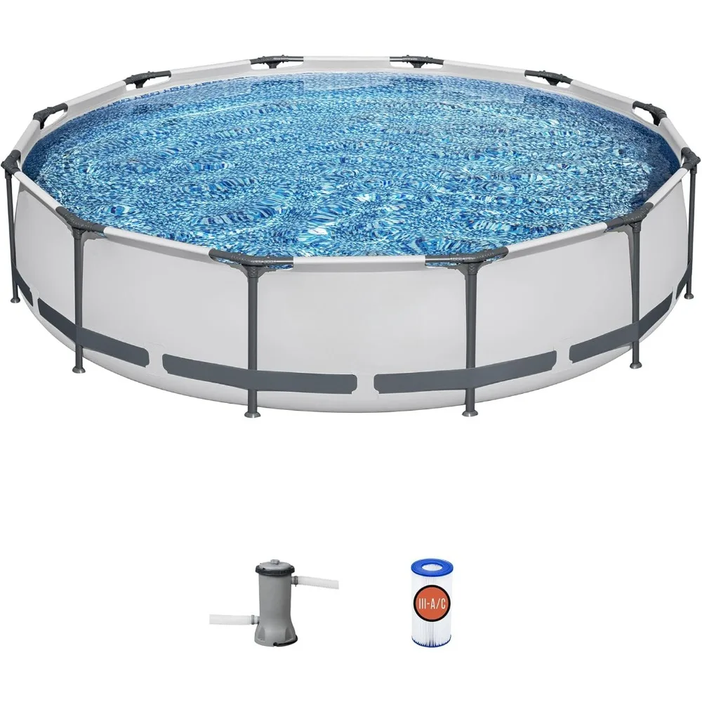 

Swimming Pools,Above Ground Swimming Pool (12' X 30") | Round Outdoor Backyard Family Pool | Includes 530 GPH Pump