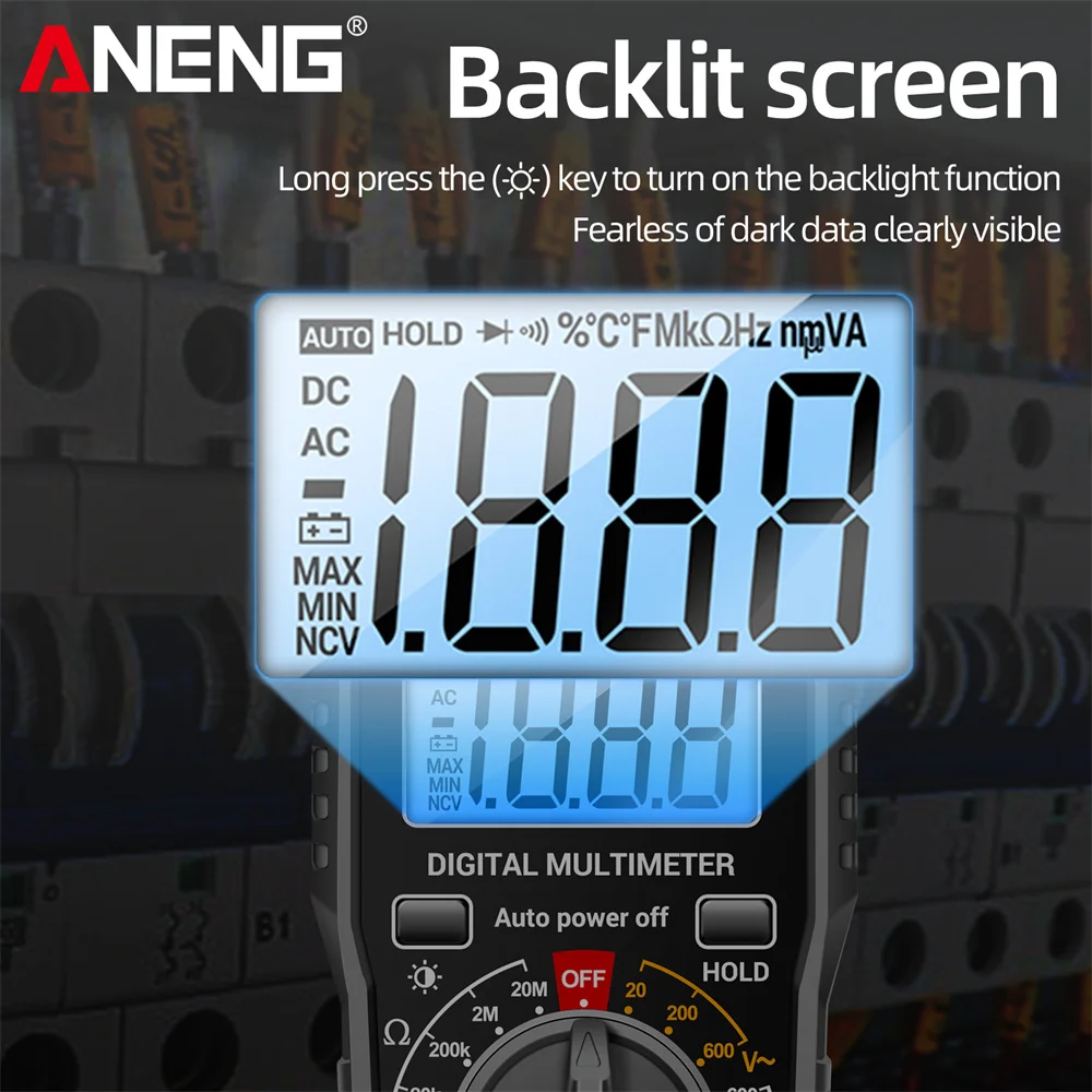 ANENG SZ06 Multimetro digitale intelligente misuratore di tensione AC/DC Tester Ohm di corrente Profissional Multimetro strumenti dispositivo di