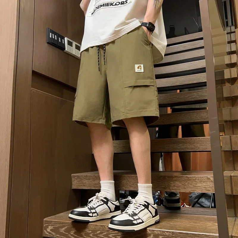 Summer Men Loose Cargo Shorts Multi-Pocket Baggy Short Pants Y2k Streetwear Kpop Military Tactical Shorts Casual Jogging Shorts