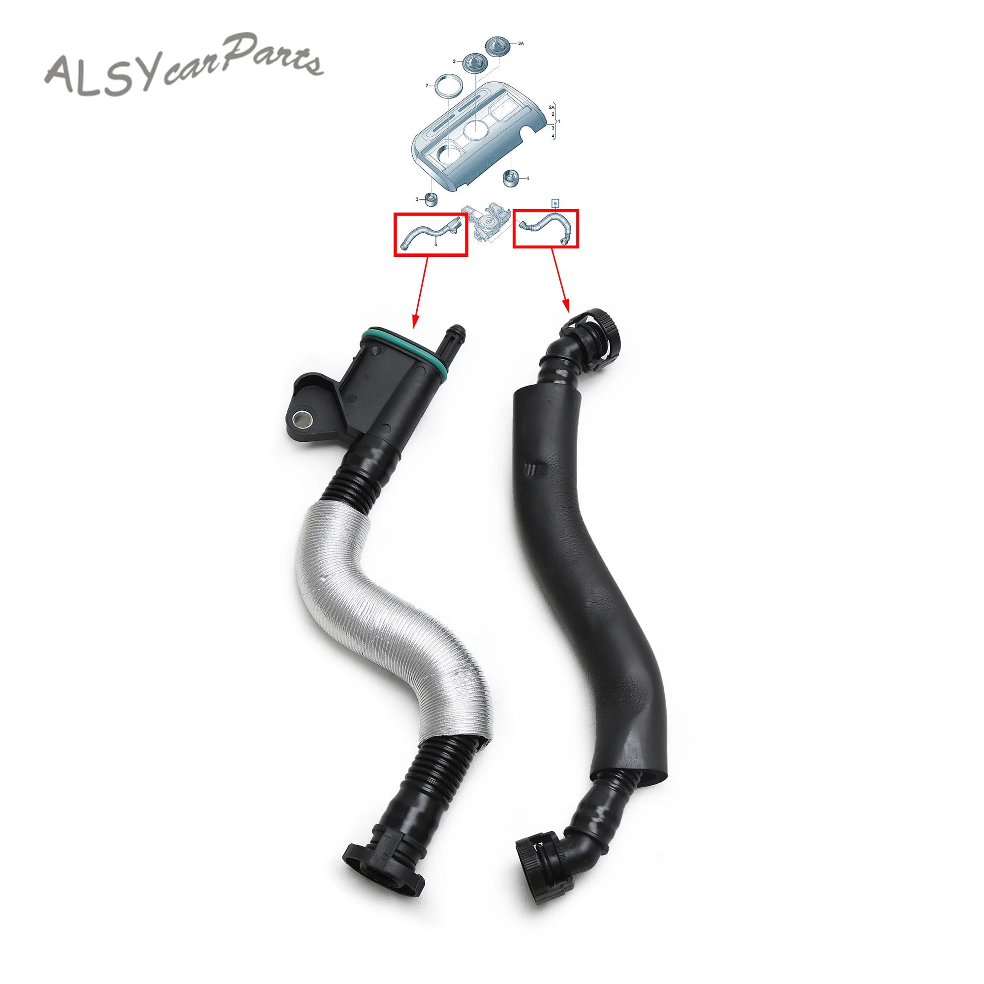 06H103495AH 06J103221B 2PCS Oil Water Separator Breathing Hose+Exhaust Pipe For VW Tiguan GOLF Audi A4 Q5 SEAT TOLEDO SKODA