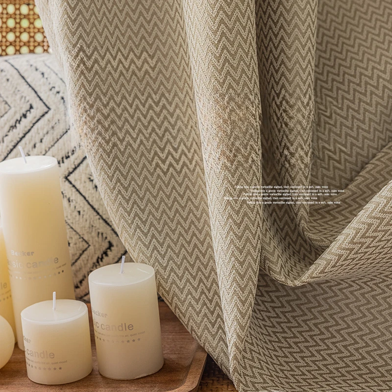 

French Chenille Curtains for Bedroom Living Room Shading Fabric Light Luxury Simplicity Thickened Texture Texture Curtains