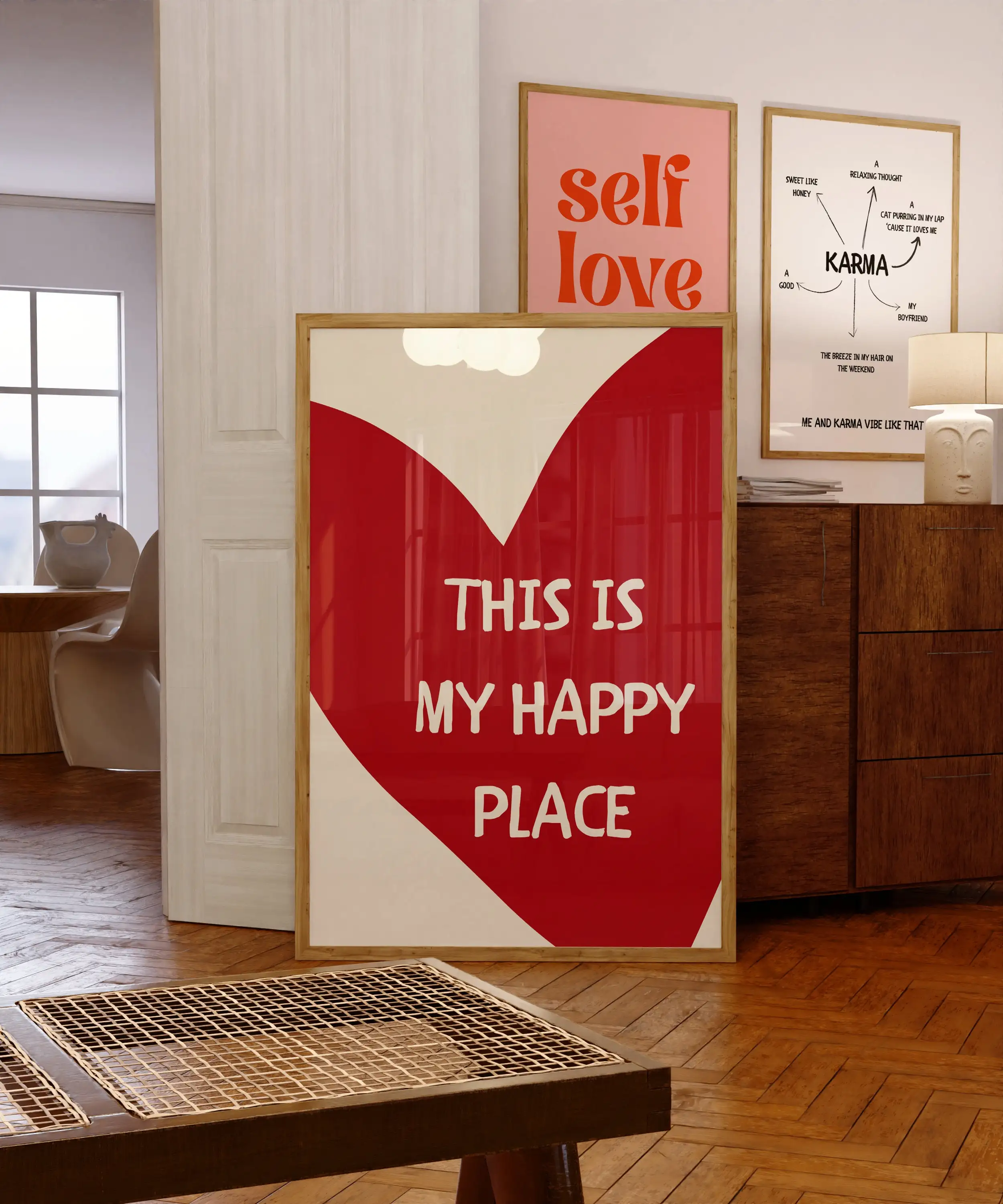 الرجعية هذا هو بلدي سعيد مكان قماش يطبع الأحمر الحب ملصقات فنية جدارية لغرفة المعيشة الحديثة غرفة نوم عنبر وديكور المنزل #3