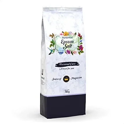 Nortembio 100% pure epsom salts 700g |   Concentrated source of magnesium |   For sensitive skin |   Without additives