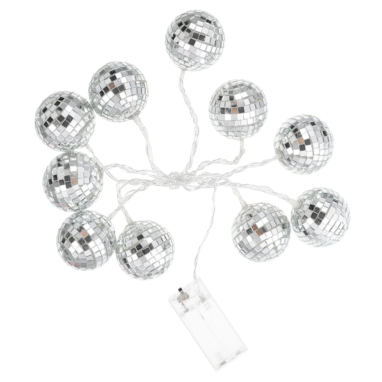 1 مجموعة مرآة الكرة LED ديسكو سلسلة ضوء الزجاج ديكور حفلة معلقة ضوء شجرة عيد الميلاد جدار نافذة الديكور