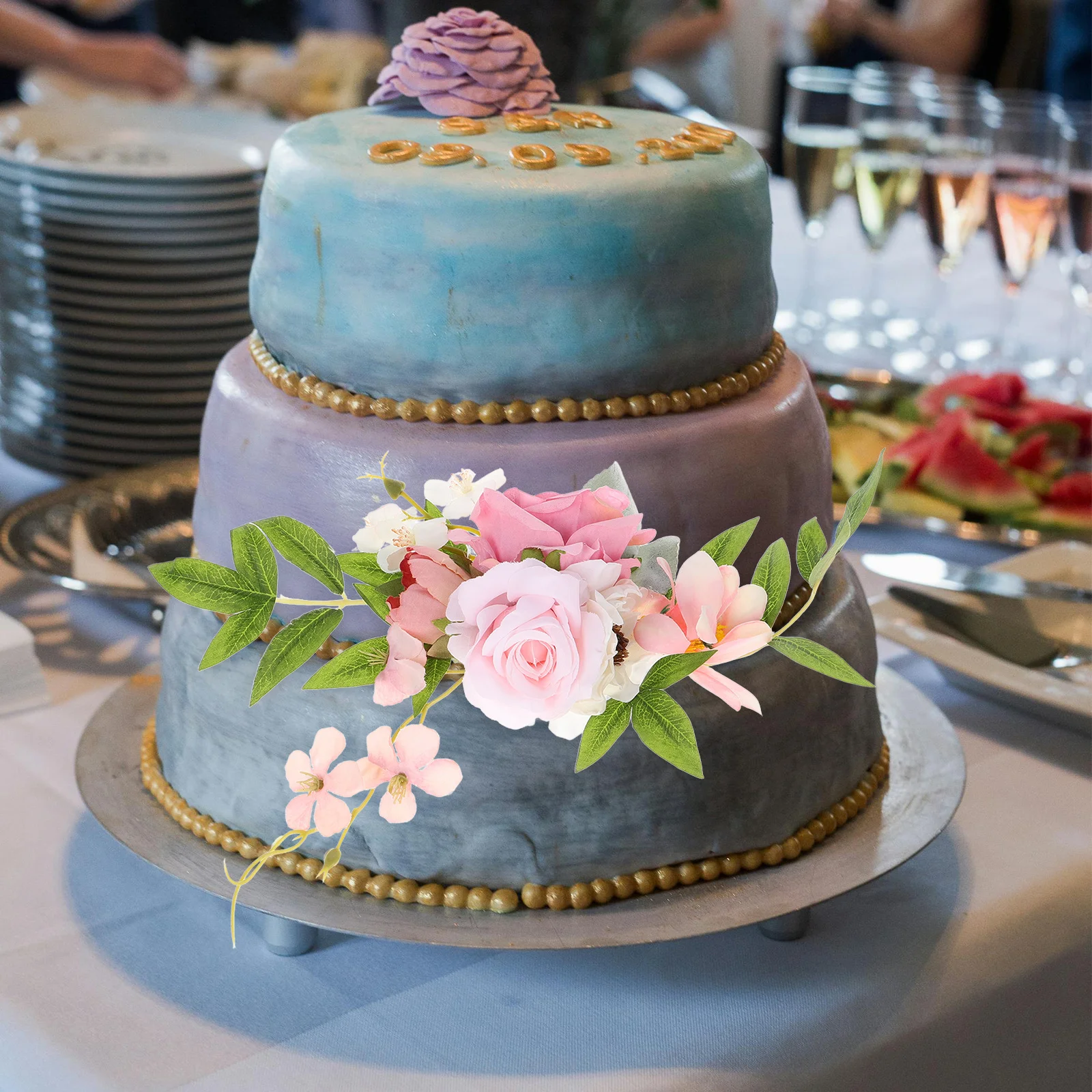 

1pcs Artificial Cake Flowers Realistic Faux Rose Heads Decor For Wedding Birthday Bridal Shower Fake Floral Arrangement Wedding