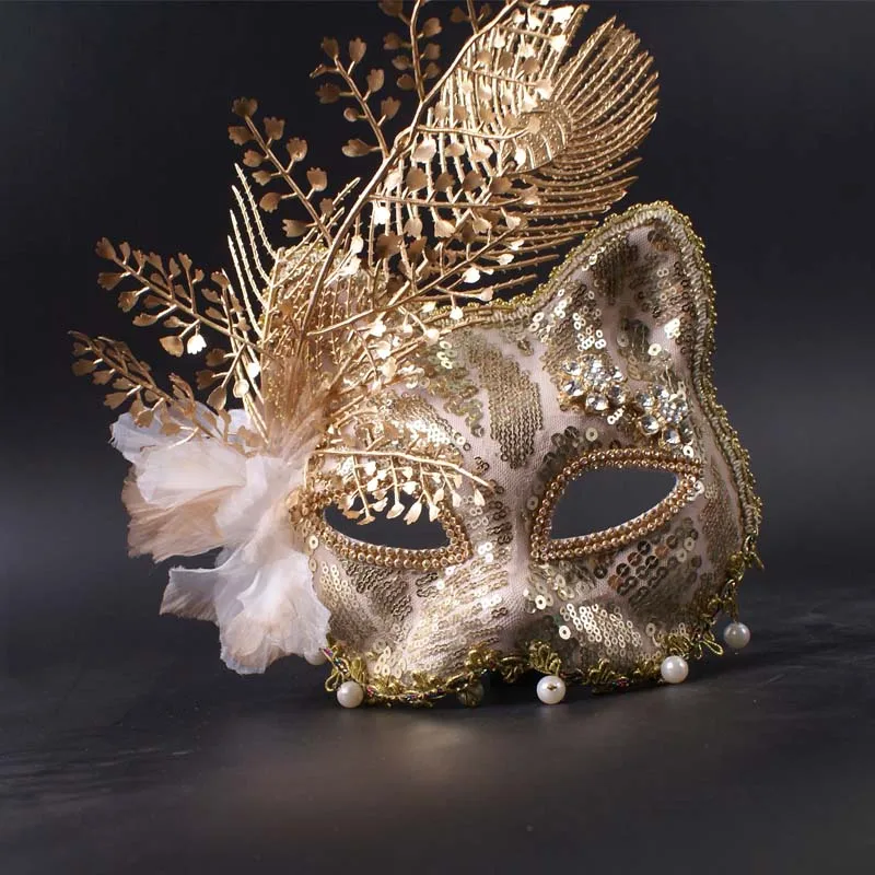 Fox Cat Mulheres Lace Face Mask Cosplay Headwear Masquerade Acessórios Máscaras de festa