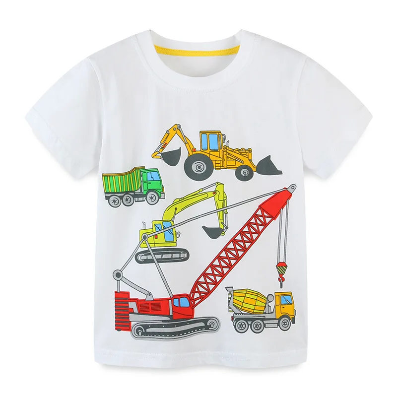 Little maven Summer Clothes for New Year 2024 Baby Boys Lovely Alien UFO T-Shirt Cotton Tops for Kids 2-7 years