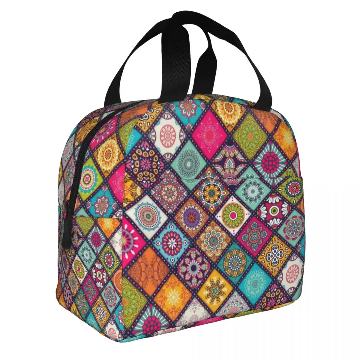 Ethnic Style Lunch Bags Waterproof Insulated Polyester Cooler Thermal Picnic Lunch Box for Women Kids