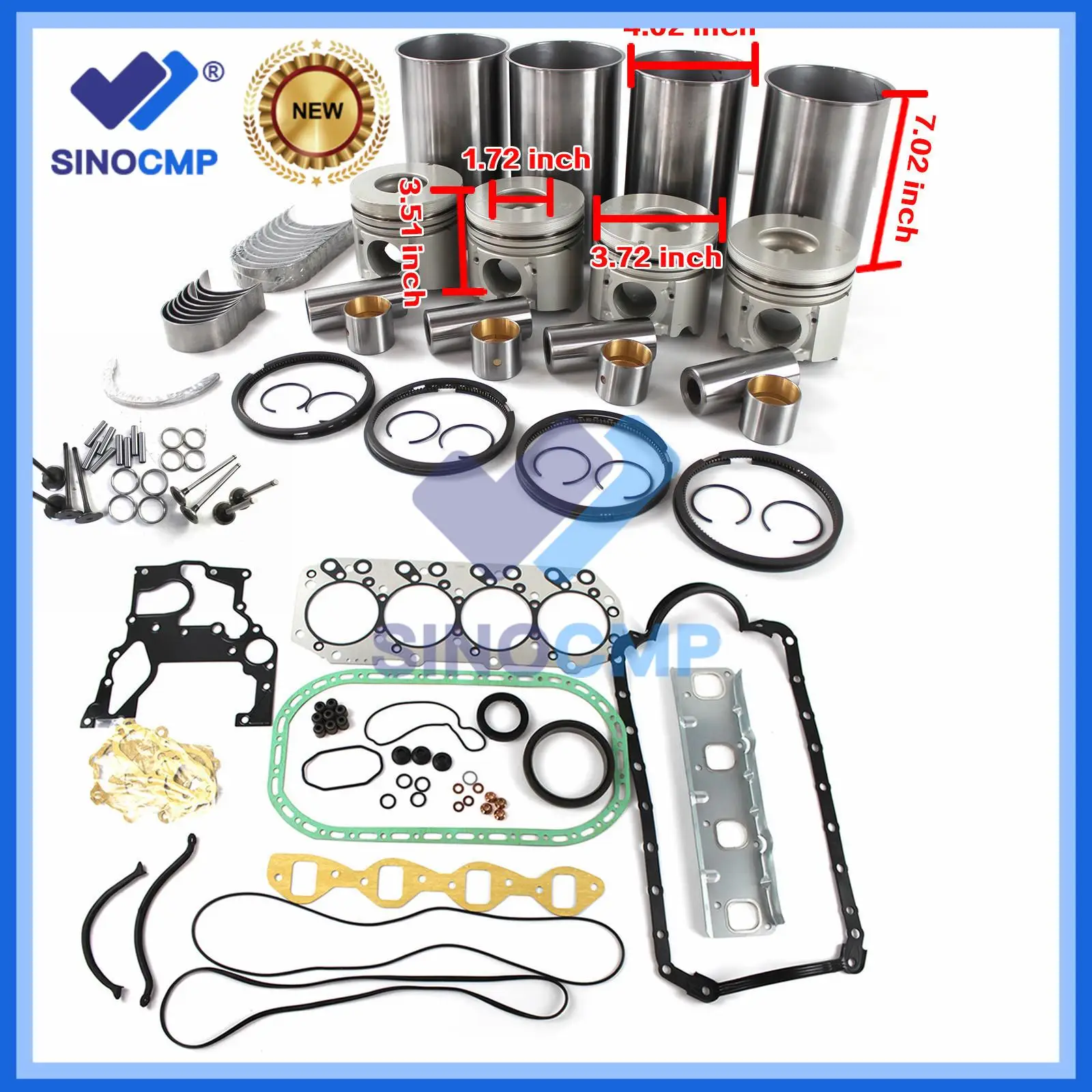 

Комплект для капитального ремонта двигателя 4JG1 4JG1T для Hitachi EX75US-7 ZAX70 DH55 70NX 80NX CX80 TL140 Экскаватор MTL20 с бортовым поворотом