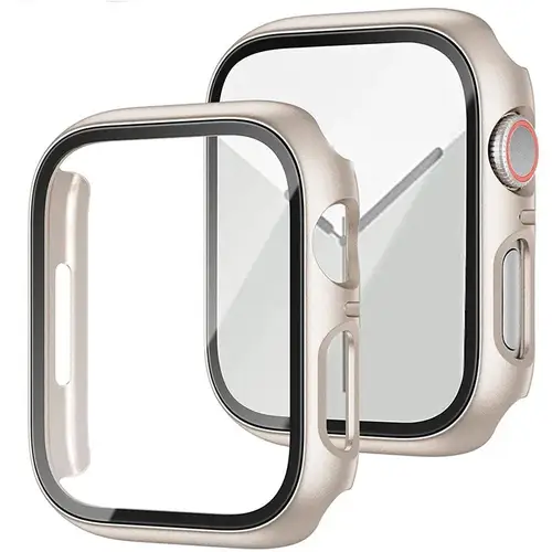Imagen 2 del producto Cristal y cubierta para Apple Watch, funda de 45mm, 41mm, 44mm, 40mm, 42mm, 38mm, accesorios para iWatch, Protector de pantalla para Apple watch serie 3, 6, SE, 7, 8, 9