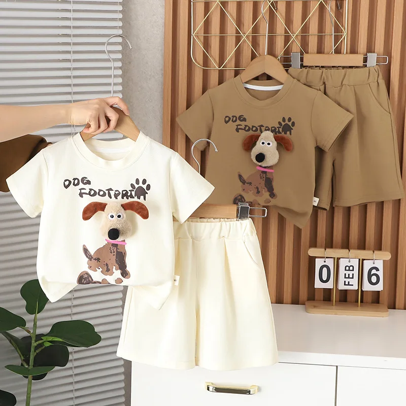 

Boys Clothing Sets Summer 2024 Children Cotton T-shirts Shorts 2pcs Cute Suit For Baby Jogging Tracksuits Kids Outfits Toddler 5