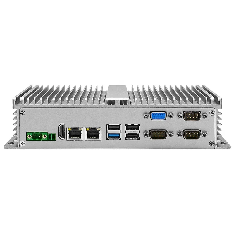 Industry Embedded fanless industrial mini pc with J1900 Quad Core CPU 6 COM 6USB 2 RJ45 VGA HD-MI Embedded mini pc