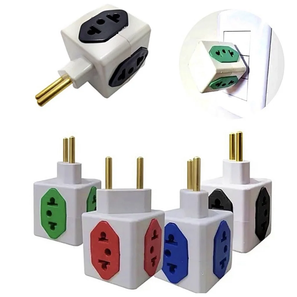 Adaptador benjamin em cubo 4 tomadas 10 amperes colorido