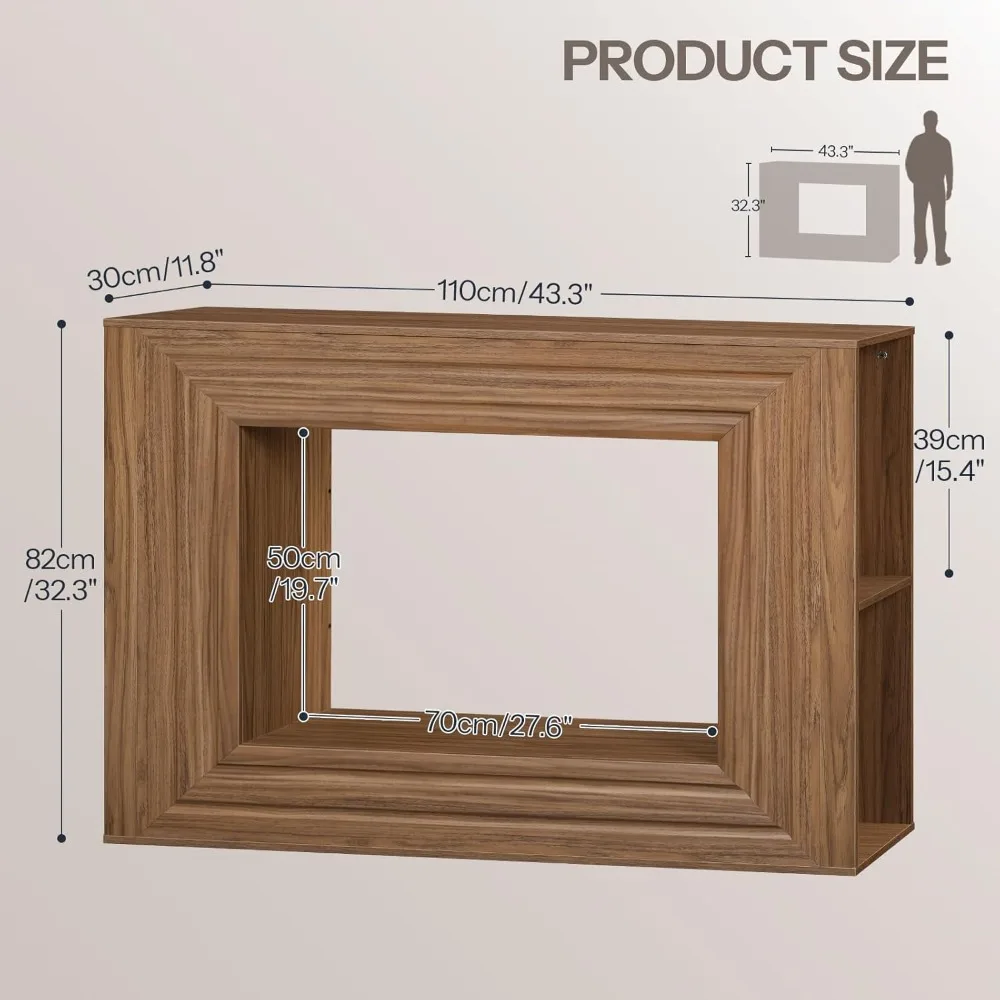 طاولة صوفيا 43.3 طويلة، طراز المزرعة، وحدة تحكم رف تخزين لخلف الأريكة، مثالية للمدخل والممر #2