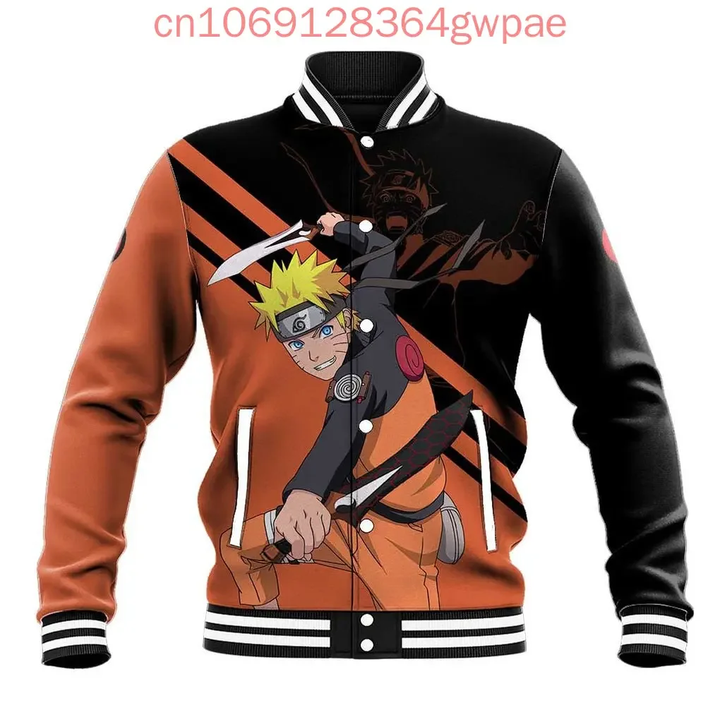 ใหม่ Naruto เบสบอลแจ็คเก็ต 3D พิมพ์ Street แฟชั่น Y2K ผู้ชายและผู้หญิงเสื้อเด็ก