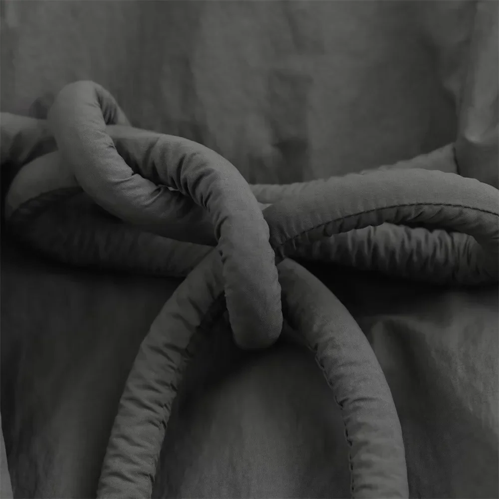 FDEY 2025 early autumn new women's clothing simple design white duck down jacket short loose lace-up jacket