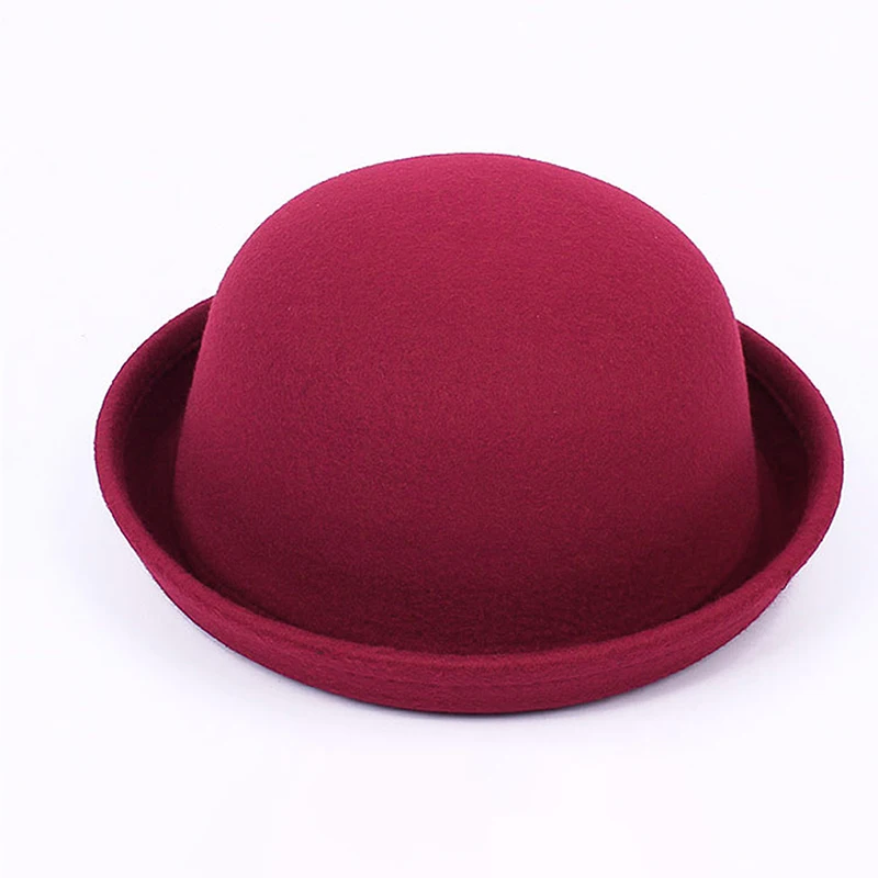 Children Adult British Retro Small Round Hat Bowling Hat Fe Classic Party Hat Rolling Church Derby Bowling Hat  Accessories