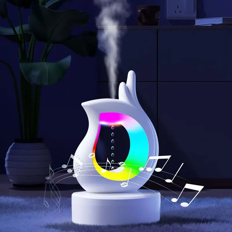 Anti Gravity Humidifier, Anti Burning, Dry Water Droplet Backflow, Orchid Finger Humidifier, Atmosphere Light, Bluetooth Speaker