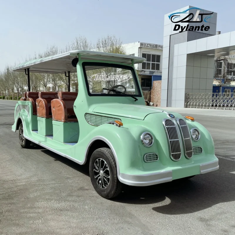 

Luxury Electric Classic Tourist Sightseeing Bus 11 Seaters High Configuration 5KW Electric Retro Classic Car Airport Bus