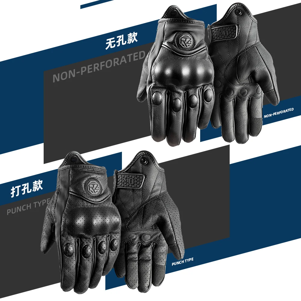 Motorcycle Gloves Men Women Moto Leather Cycling Glove Motorbike ATV Motor M 2XL Bicycle Protection Four Seasons Spring Autumn image 4